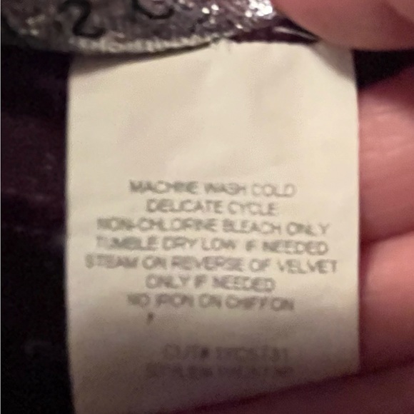 Deep burgundy/red & light green, flower fabric on bottom, size 3T dress - Picture 8 of 10